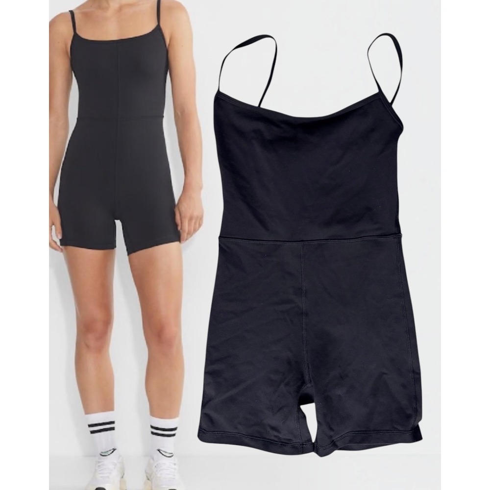 Aritzia Wilfred Free Divinity 5" Romper Athletic Bodysuit Black XS
